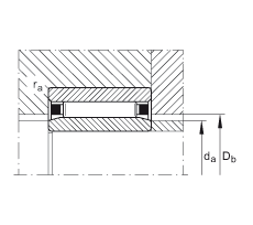 滾針軸承 NAO40X55X17, 無擋邊