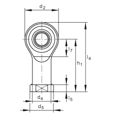 桿端軸承 GIKSL25-PS, 根據(jù) DIN ISO 12 240-4 標(biāo)準(zhǔn)，特種鋼材料，帶左旋內(nèi)螺紋，免維護(hù)