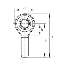 桿端軸承 GAKSR10-PS, 根據(jù) DIN ISO 12 240-4 標準，特種鋼材料，帶右旋外螺紋，免維護