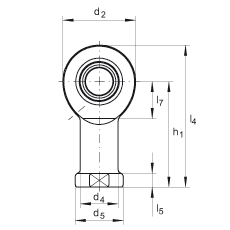 桿端軸承 GIL20-DO, 根據(jù) DIN ISO 12 240-4 標(biāo)準(zhǔn)，帶左旋內(nèi)螺紋，需維護(hù)