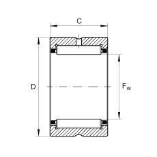 滾針軸承 NCS1612, 機加工滾道，根據 ABMA 18.2 - 1982，英制
