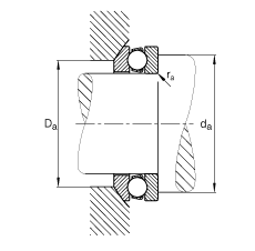 推力深溝球軸承 53203, 根據(jù) DIN 711/ISO 104 標(biāo)準(zhǔn)的主要尺寸，單向，帶球面軸承座圈，可分離