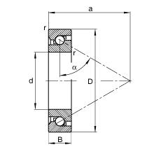 推力角接觸球軸承 BSB045075-T, 單向，接觸角 α = 60°，限制公差