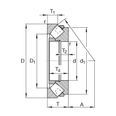 推力調(diào)心滾子軸承 29284-E-MB, 根據(jù) DIN 728/ISO 104 標(biāo)準(zhǔn)的主要尺寸，單向，可分離