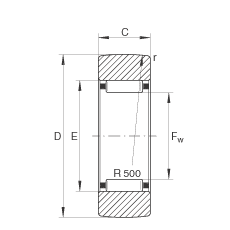支撐型滾輪 RSTO30, 無軸向引導(dǎo)，外圈無擋邊