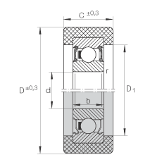 滾輪 KLRZ12X41X16-2RSR, 帶塑料箍，兩側(cè)密封