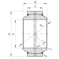 關(guān)節(jié)軸承 GE80-FO-2RS, 根據(jù) DIN ISO 12 240-1 標準, 需維護，兩側(cè)唇密封