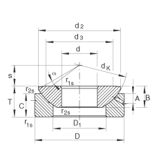 推力關(guān)節(jié)軸承 GE70-AX, 根據(jù) DIN ISO 12 240-3 標(biāo)準(zhǔn)，需維護(hù)