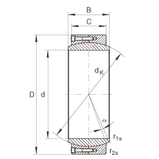 大的關(guān)節(jié)軸承 GE320-DW, 根據(jù) DIN ISO 12 240-1 標(biāo)準(zhǔn)，免維護(hù)