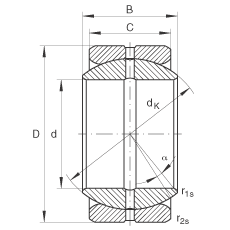 關(guān)節(jié)軸承 GE22-ZO, 根據(jù) DIN ISO 12 240-1 標(biāo)準(zhǔn)，英制尺寸，需維護(hù)