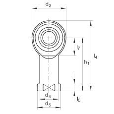 桿端軸承 GIKL14-PW, 根據(jù) DIN ISO 12 240-4 標(biāo)準(zhǔn)，帶左旋內(nèi)螺紋，需維護(hù)