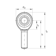 桿端軸承 GAKL6-PW, 根據 DIN ISO 12 240-4 標準，帶左旋外螺紋，需維護