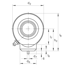 液壓桿端軸承 GK17-DO, 根據(jù) DIN ISO 12 240 標(biāo)準(zhǔn)，帶焊接面，需維護(hù)