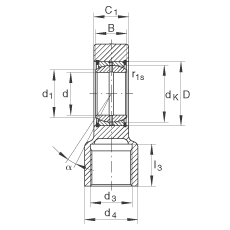 液壓桿端軸承 GIHRK110-DO, 根據(jù) DIN ISO 12 240-4 標(biāo)準(zhǔn)，帶右旋螺紋夾緊裝置，需維護(hù)