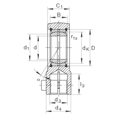 液壓桿端軸承 GIHRK40-DO, 根據(jù) DIN ISO 12 240-4 標準，帶右旋螺紋夾緊裝置，需維護