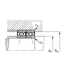 主軸軸承 HSS71909-C-T-P4S, 調節(jié)，成對安裝，接觸角 α = 15°，兩側唇密封，非接觸，加嚴公差