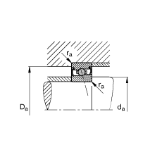 主軸軸承 HCS7028-E-T-P4S, 調(diào)節(jié)，成對或單元安裝，接觸角 α = 25°，兩側(cè)唇密封，非接觸，限制公差