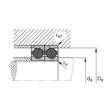 主軸軸承 HCB7011-E-T-P4S, 調(diào)節(jié)，成對或單元安裝，接觸角 α = 25°，陶瓷球，限制公差