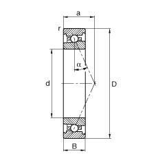 主軸軸承 HS71919-E-T-P4S, 調(diào)節(jié)，成對(duì)或單元安裝，接觸角 α = 25°，限制公差
