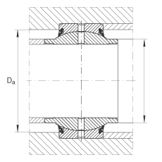 關(guān)節(jié)軸承 GE20-HO-2RS, 根據(jù) DIN ISO 12 240-1 標(biāo)準(zhǔn), 需維護(hù)，兩側(cè)唇密封