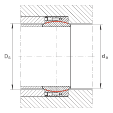 大的關(guān)節(jié)軸承 GE320-DW, 根據(jù) DIN ISO 12 240-1 標(biāo)準(zhǔn)，免維護(hù)