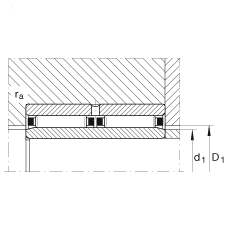 滾針軸承 NAO25X42X32-ZW-ASR1, 無(wú)擋邊，雙列