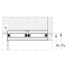 滾針軸承 NAO25X42X32-ZW-ASR1, 無(wú)擋邊，雙列