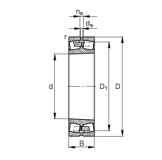 調(diào)心滾子軸承 24096-B-K30-MB, 根據(jù) DIN 635-2 標(biāo)準(zhǔn)的主要尺寸, 錐孔，錐度 1:30